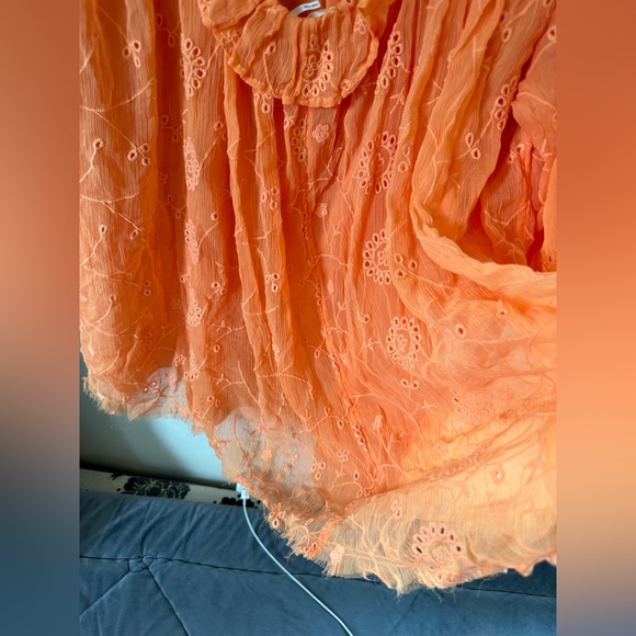 NWT Anthropologie Floreat Maryana Open-shoulder Blouse Orange Size L - Picture 13 of 16